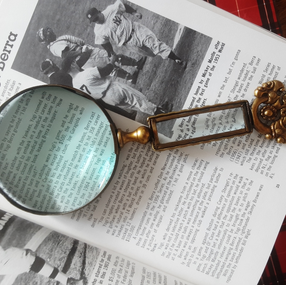 Antique Brass Magnifying Glass Ornate - Picture 3 of 8